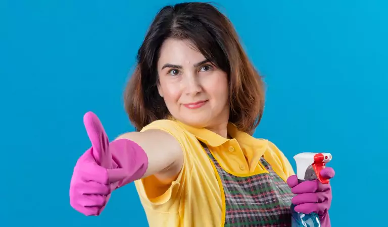 young woman showing thumbs up and ready for the job
